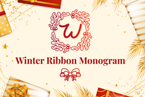 Winter Ribbon Monogram