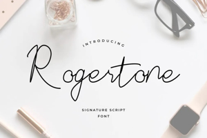 Related font Rogertone Cursive Calligraphy S