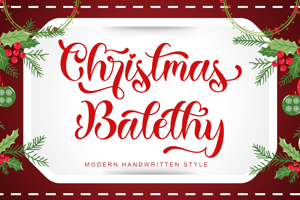 Related font Christmas Balethy