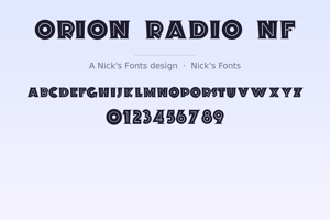Related font Orion Radio NF
