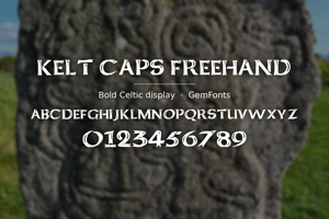 Related font Kelt Caps Freehand