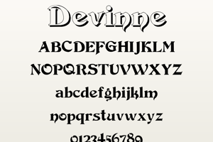 Related font Devinne Swash