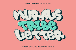 Murals Tribe Letter - 3d Layered Display Font