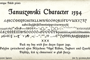 Related font Januszowski Character 1594