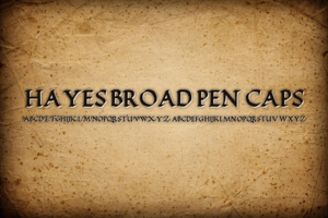 Related font Hayes Broad Pen Caps