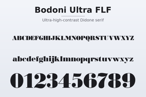 Related font Bodoni Ultra FLF