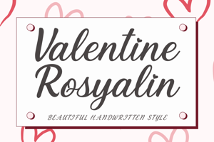 Related font Valentine Rosyalin