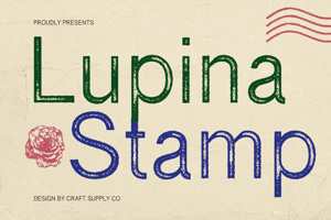Related font Lupina Stamp