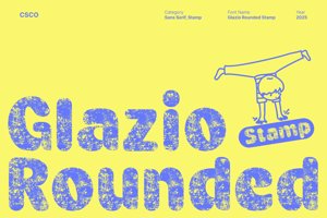 Related font Glazio Rounded Stamp