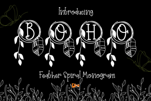 Feather Spiral Monogram