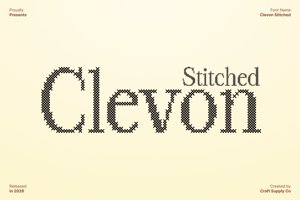 Related font Clevon Stitched