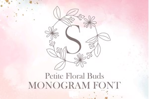 Petite Floral Buds Monogram