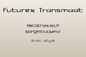 Related font Futurex Transmaat