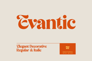 Related font Evantic