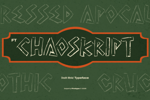 Related font FT Chaoskript - Brutal Death Metal Font