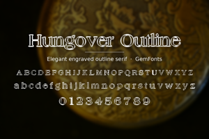 Related font Hungover Outline