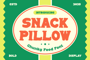 Related font Snack Pillow