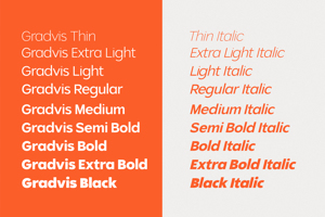 Related font Gradvis