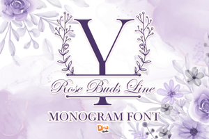 Rose Buds Line Monogram
