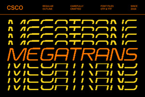 Related font Megatrans Pixel