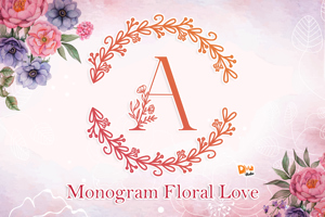 Monogram Floral Love