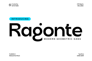 Related font Ragonte DEMO