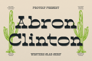Related font Abron Clinton Inline