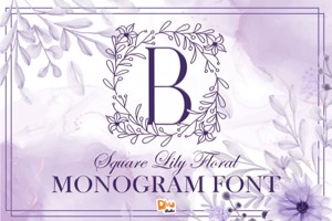 Square Lily Floral Monogram