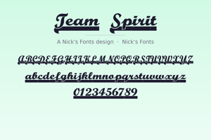 Related font Team Spirit