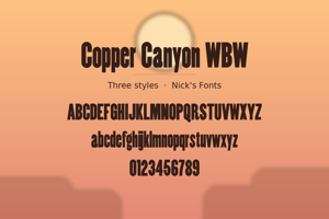 Related font Copper Canyon WBW