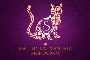 Excited Cat Mandala Monogram