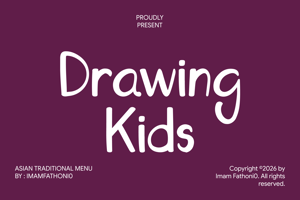 Related font Drawing Kids