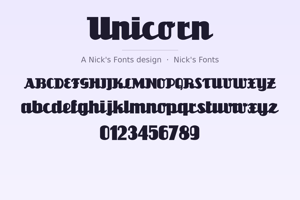 Related font Unicorn