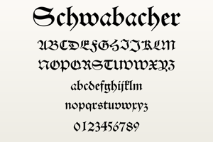 Related font Alte Schwabacher
