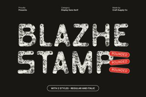 Related font Blazhe Rounded Stamp