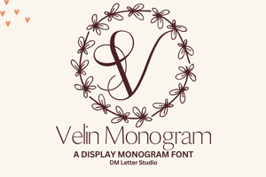 Related font Velin Monogram