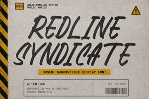 Related font RT Redline Syndicate