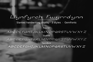 Related font Llynfyrch Fwyrrdynn
