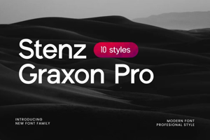 Related font Stenz Graxon Pro Cool Fancy Des