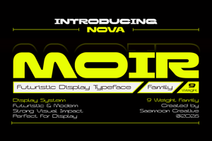 Related font Nova Moir Personal Use Only