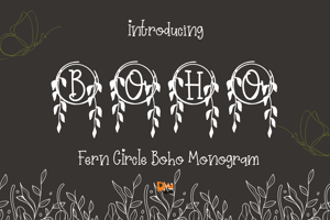 Fern Circle Boho Monogram Font