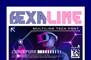 Related font Hexaline
