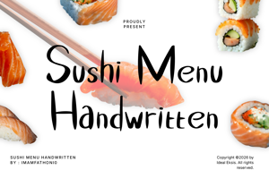 Related font Sushi Menu Handwritten
