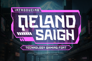 Related font Qeland Saigh - Technology Gaming Font