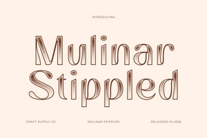 Related font Mulinar Stippled
