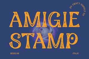 Related font Amigie Stamp