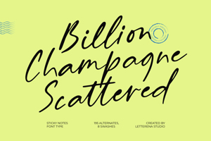 Related font Billion Champagne Scattered DEM