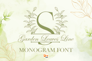 Garden Leaves Line Monogram