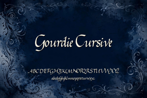 Related font Gourdie Cursive