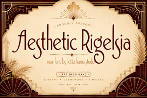 Related font Aesthetic Rigelsia